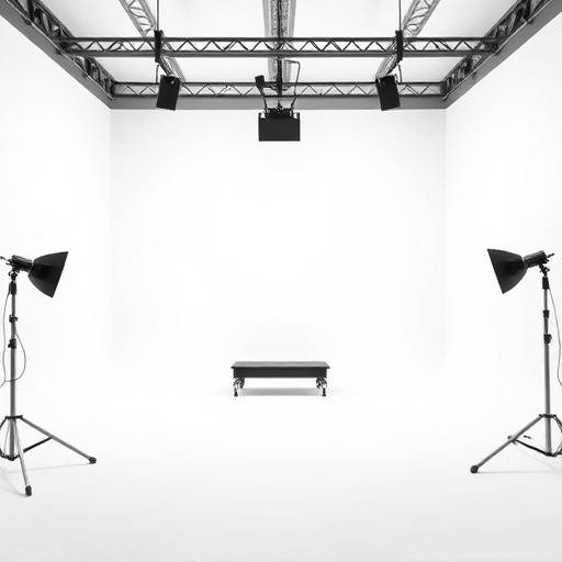 Modern cyclorama studio with a seamless white background for product photography and visual content.